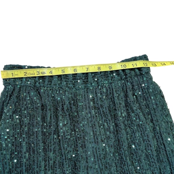 Zara Sequined Sheer Balloon Pants Elastic Waist Size Small Green Club Night NWT - Picture 8 of 16